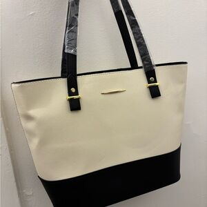 Elegant Black and Cream Tote Bag
